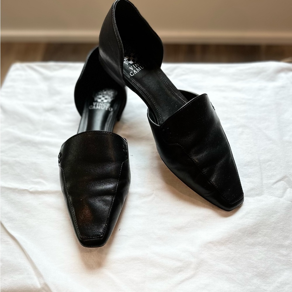 Vince Camuto Black Leather Flat